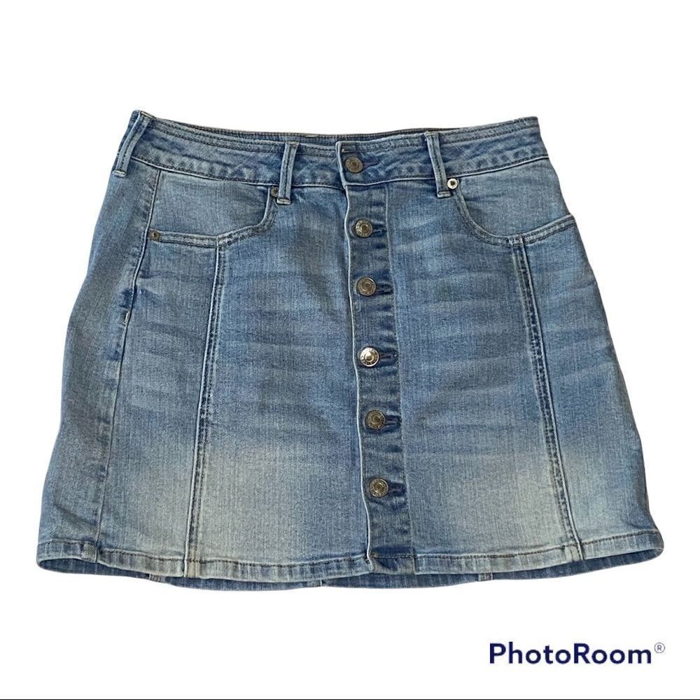American Eagle Button Up Front Jean Skirt